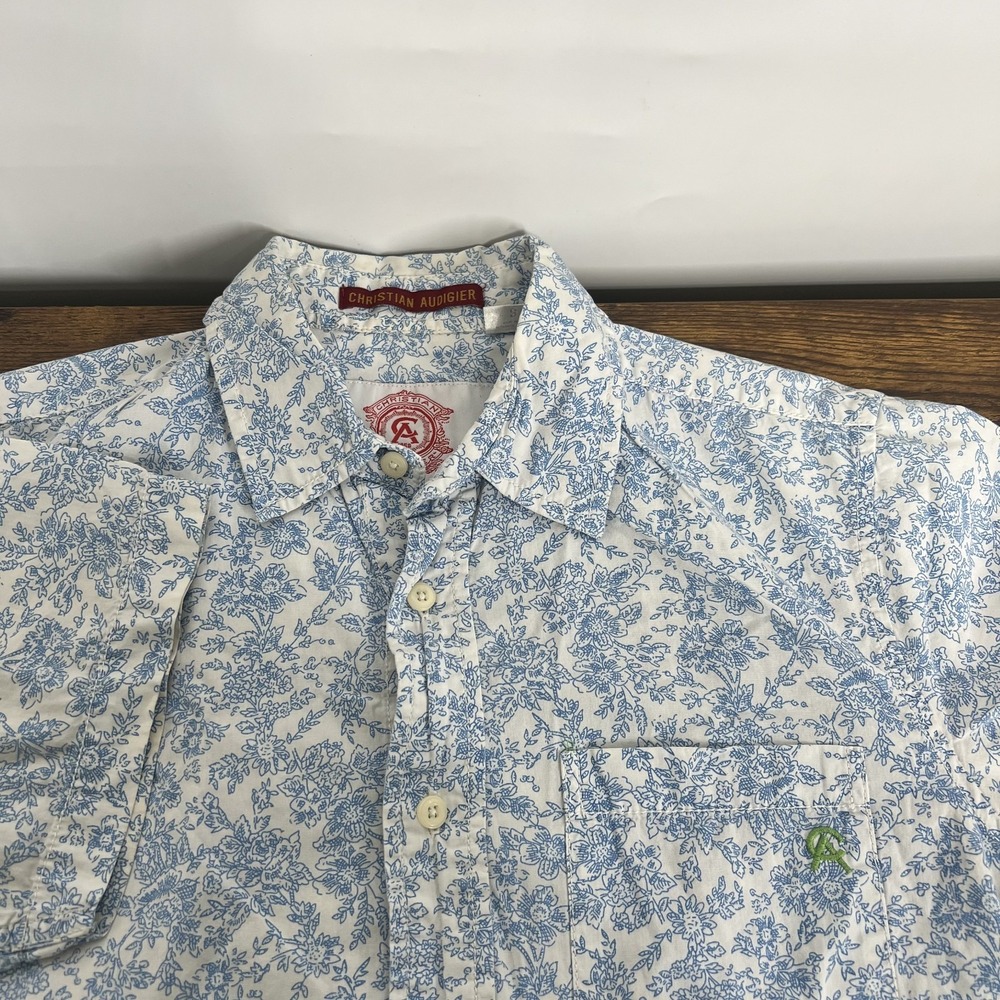 Christian Audigier Shirt Mens S Floral Ed Hardy Y2K Grunge Vintage Embroidered